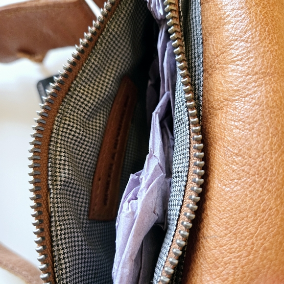 SPIKES & SPARROW Genuine Leather Front Pocket Big Waist Belt Bag Fanny Pack Tan - Picture 16 of 16